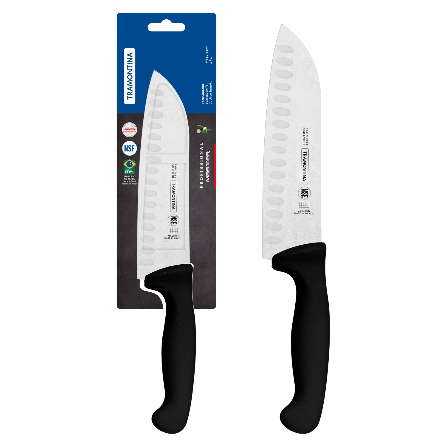 Tramontina Professional Master Black Santoku Knife 7"