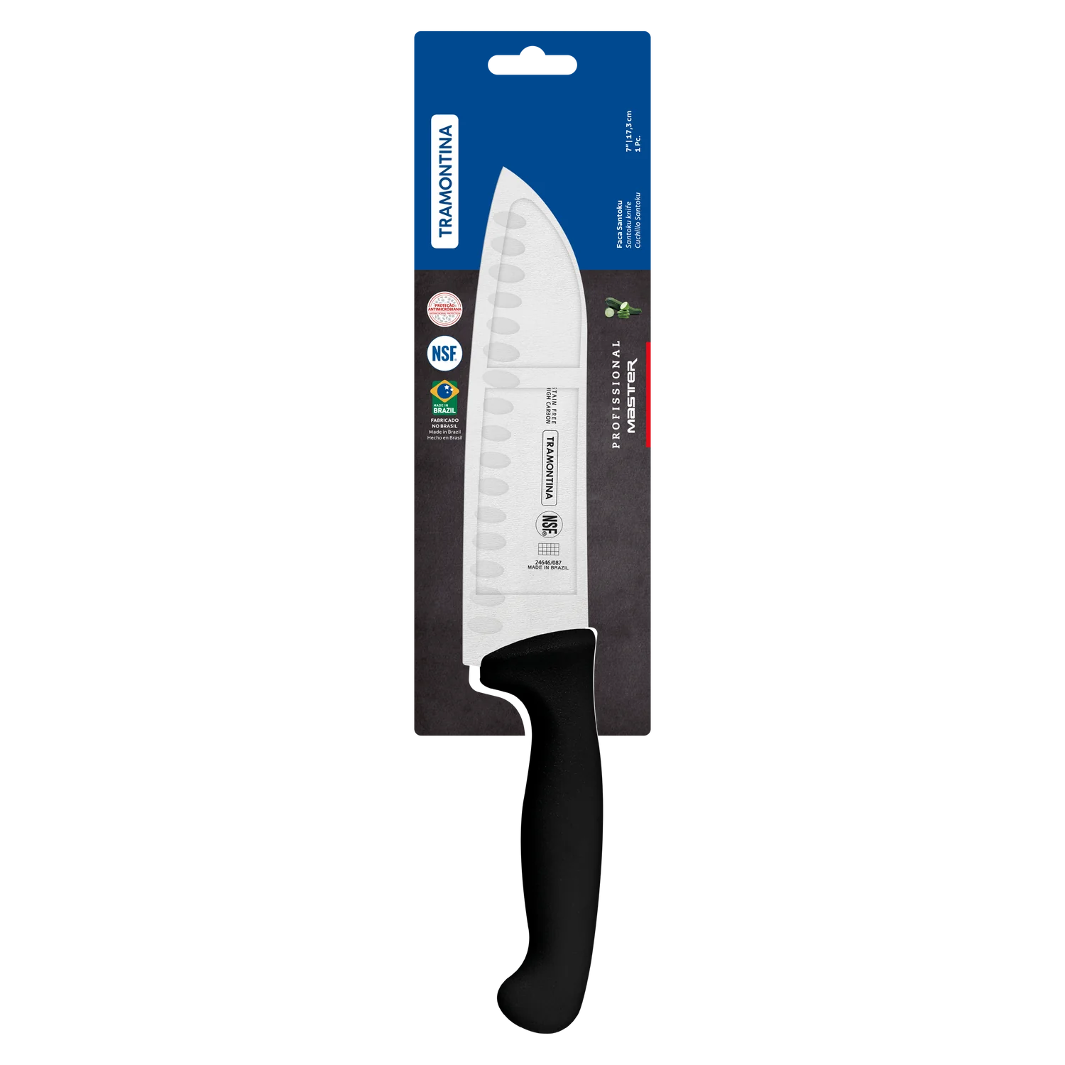 Tramontina Professional Master Black Santoku Knife 7"