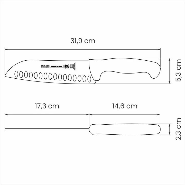 Tramontina Professional Master Black Santoku Knife 7"