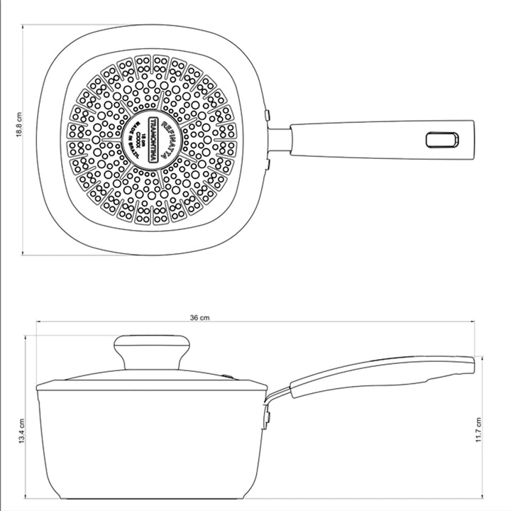 Tramontina Red Deep-Frying Pan 2.2 Litres