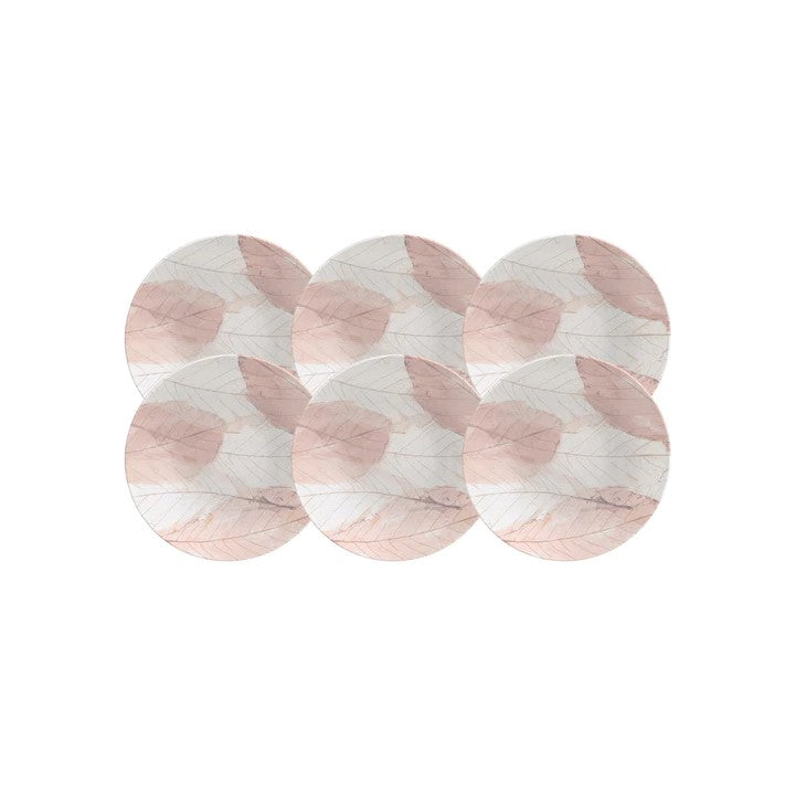 Tramontina Rosé Set of 6 Decorated Porcelain Dessert Plate 21cms