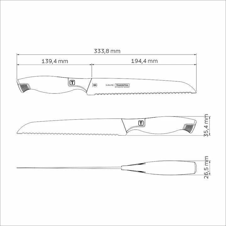 Tramontina Sublime Stainless-Steel Bread Knife - 20.32cms