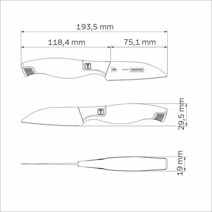 Tramontina Sublime Stainless Steel Vegetable Knife - 7.62cms