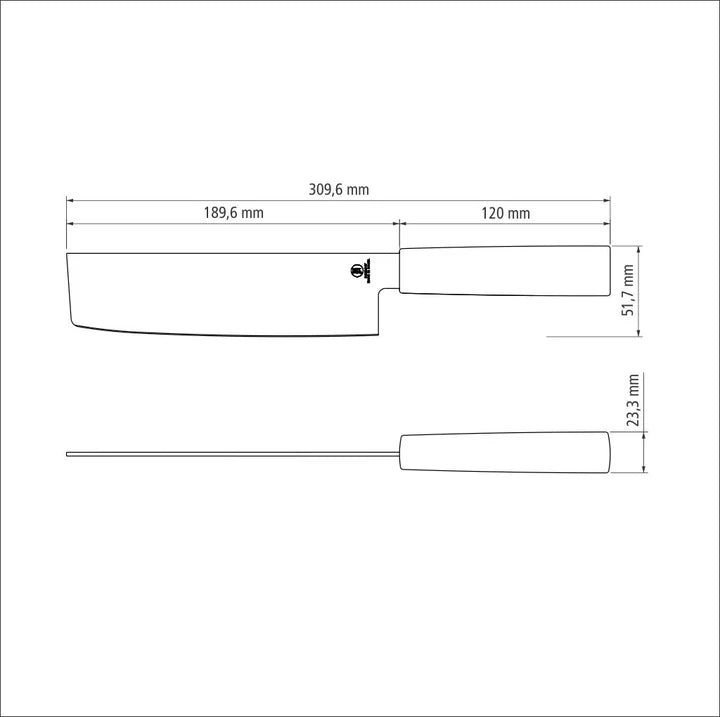 Tramontina Sushi Stainless Steel Nakiri Knife - 17.78cms