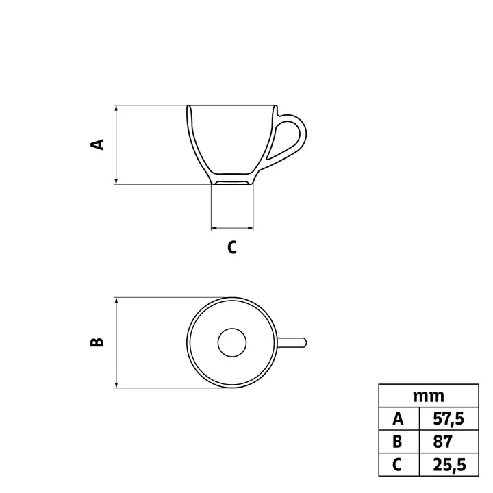 Tramontina Umeko Porcelain Coffee Cup - 100 ml