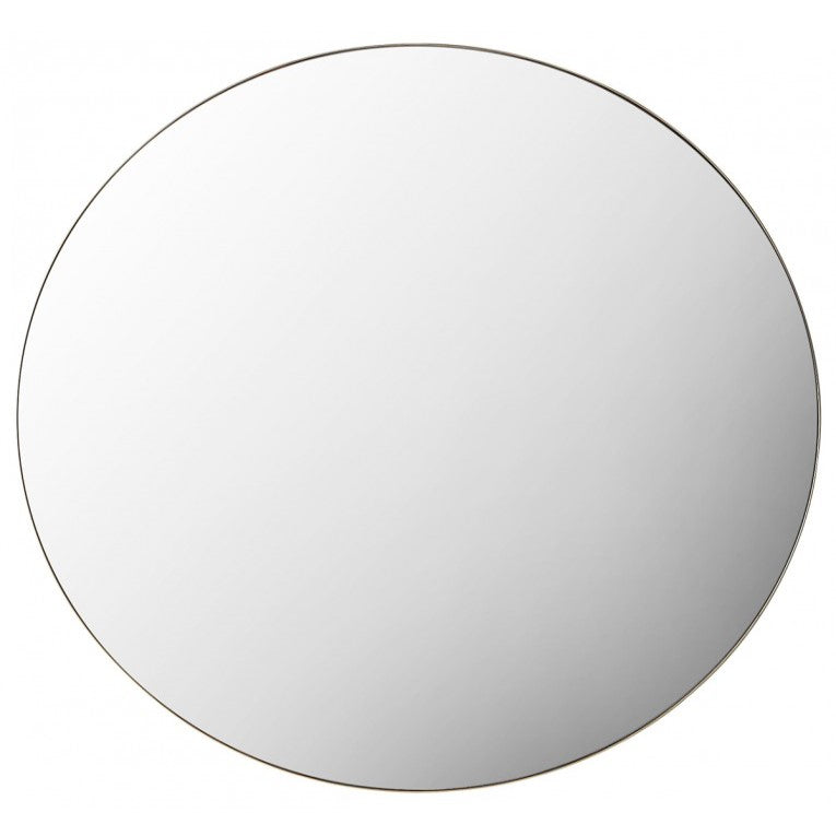 Tranquil Round Shaped Metal Framed Mirror Champagne 100cms
