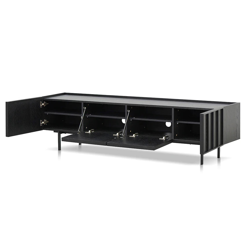 Transcend Striped TV Unit 200cms - Black