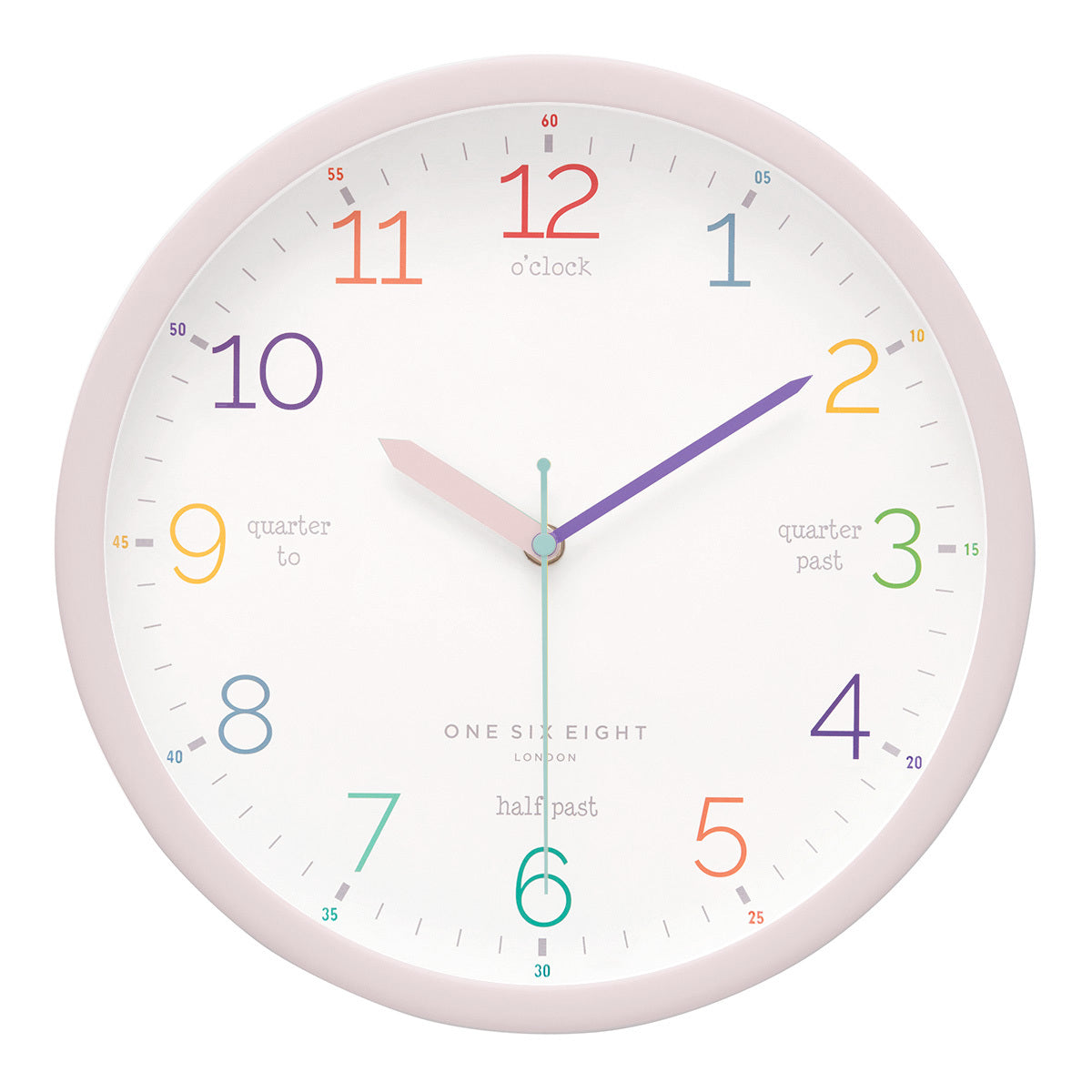 Transcendent Time Colorful Wall Clock 30cms - Blush
