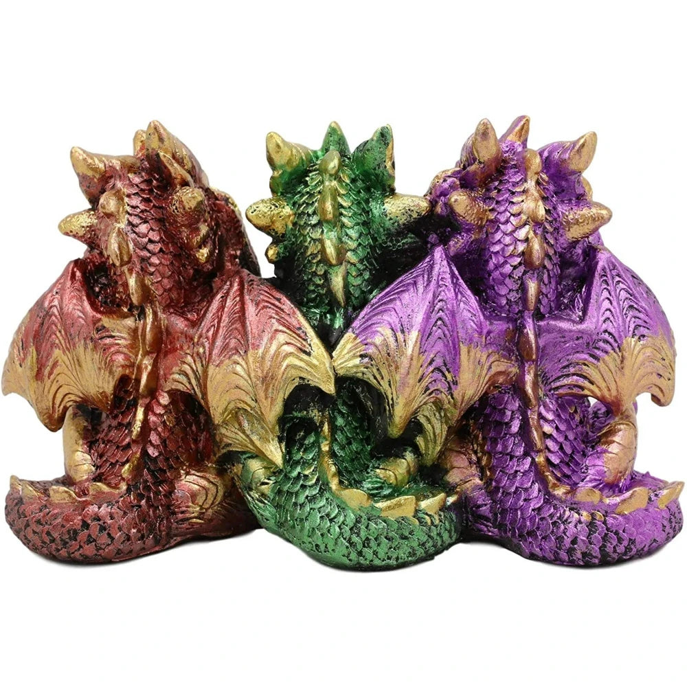 Trio of Wisdom Enchanting Baby Dragon Decor