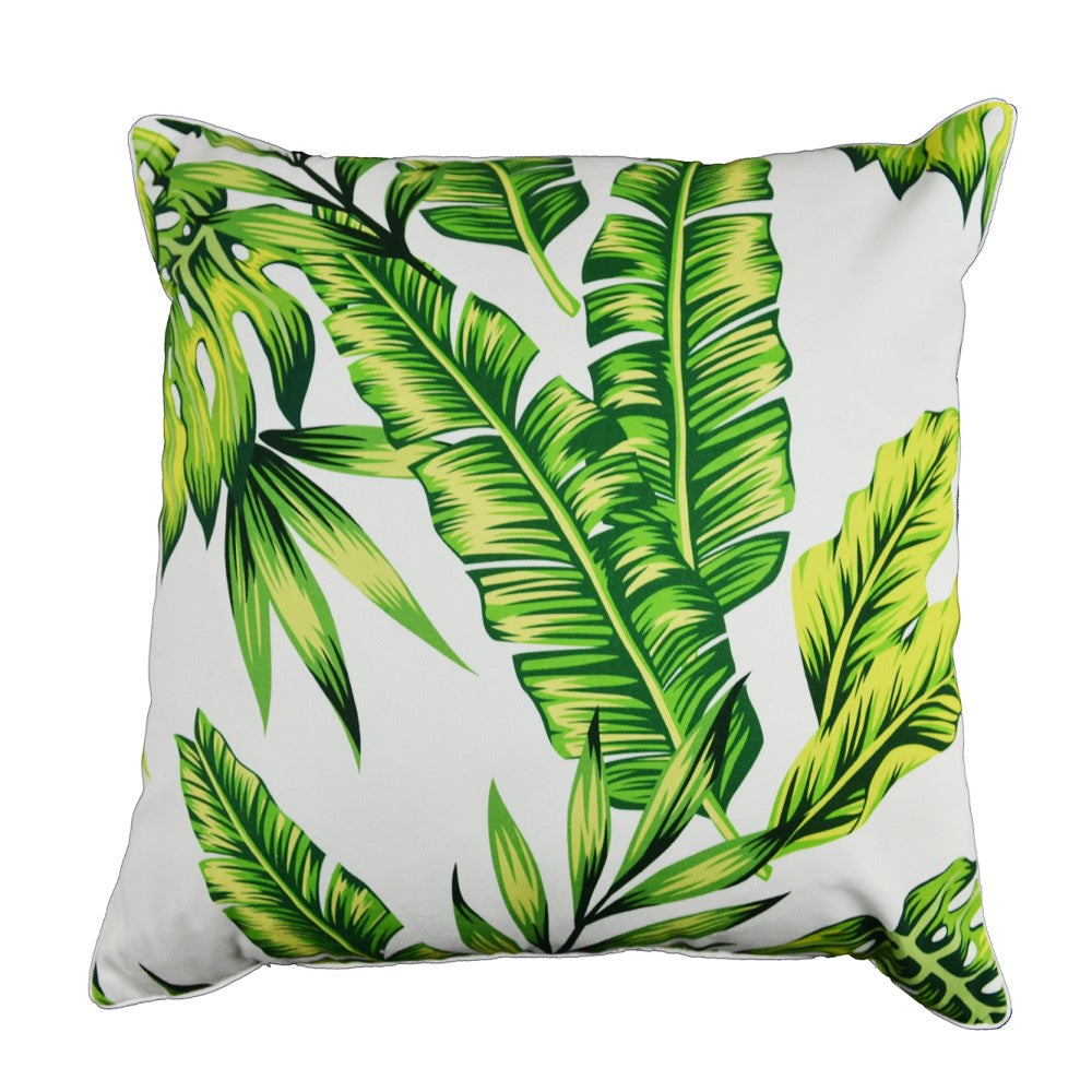 Tropical Leaf Cushion With Recycled Fill 45 X 45cms