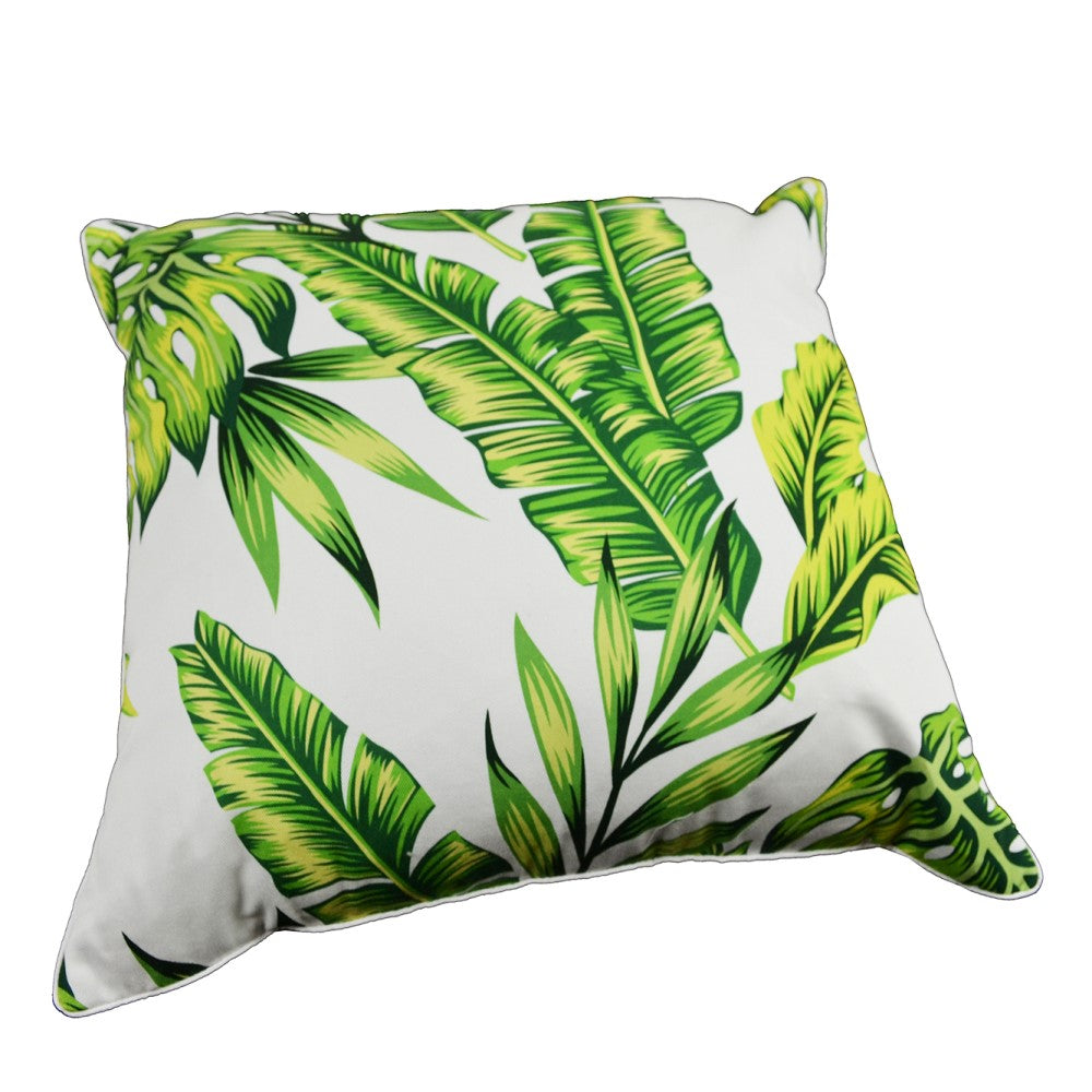 Tropical Leaf Cushion With Recycled Fill 45 X 45cms