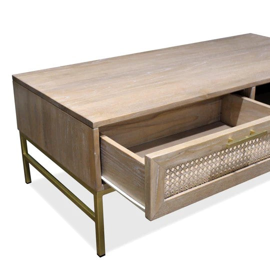 Tropical Retreat Mala Timber and Rattan Coffee Table