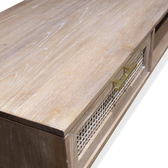 Tropical Retreat Mala Timber and Rattan Coffee Table