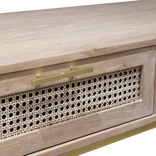 Tropical Retreat Mala Timber and Rattan Coffee Table