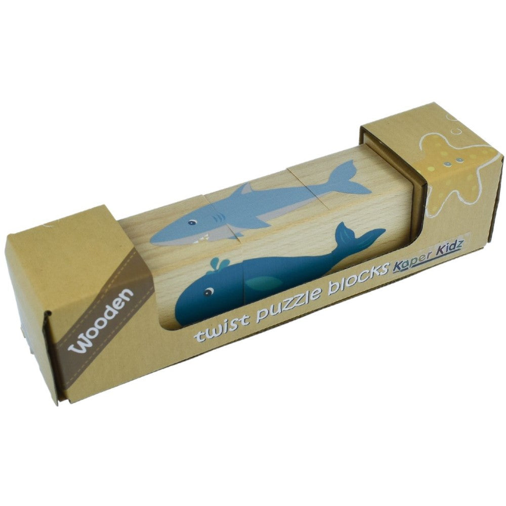 Twistable Wooden Sea Animals Puzzle Block