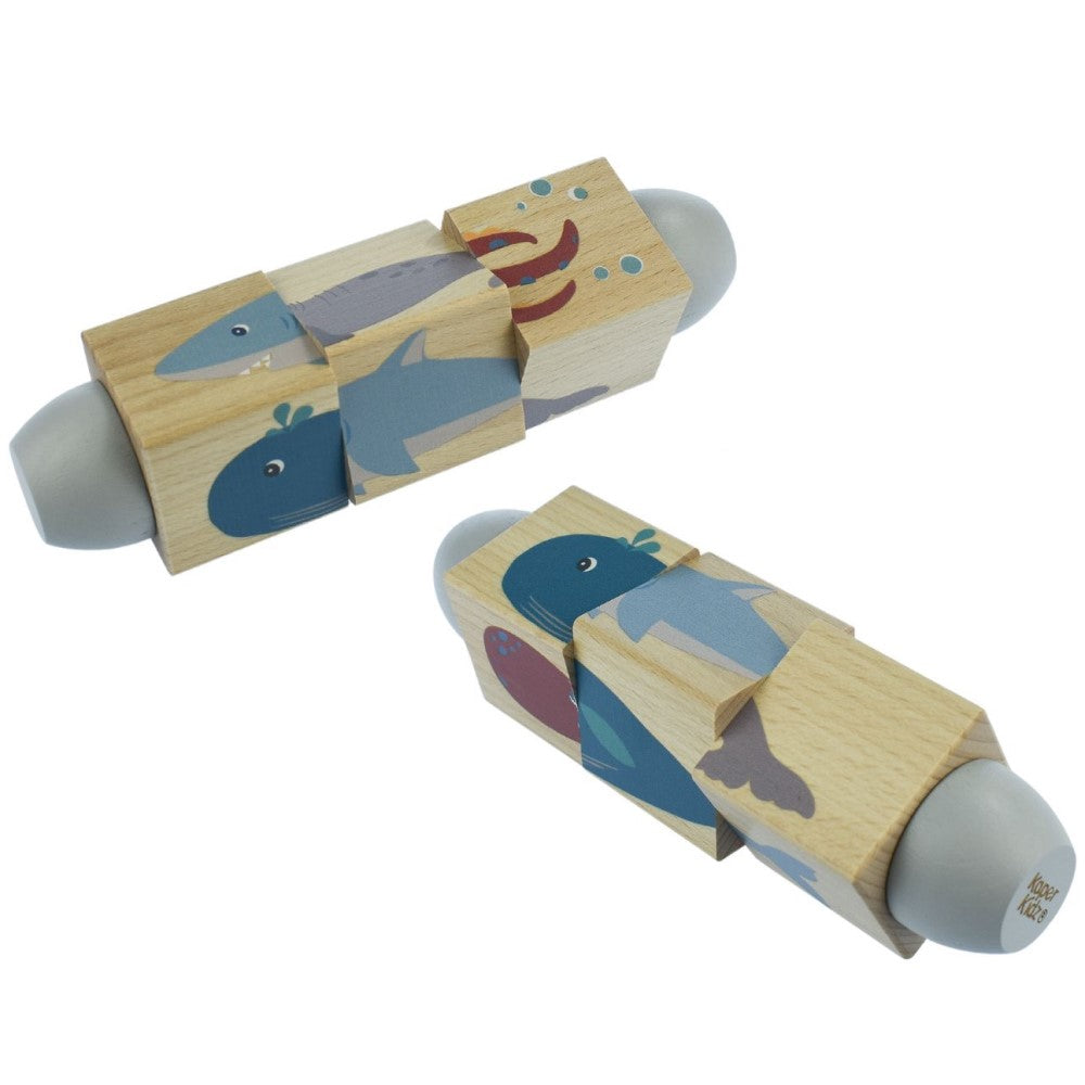 Twistable Wooden Sea Animals Puzzle Block