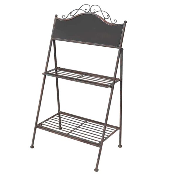 Two Shelf Garden Plant Stand With Chalkboard