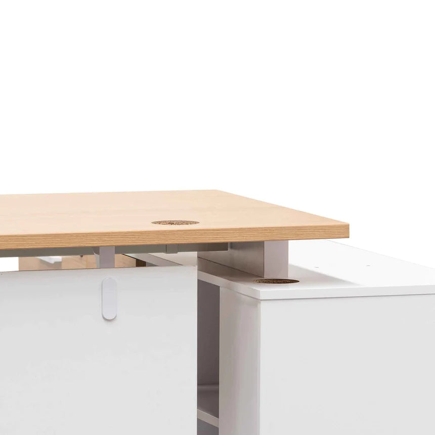 Ultimate Left Return Office Desk 160cms - Natural & White