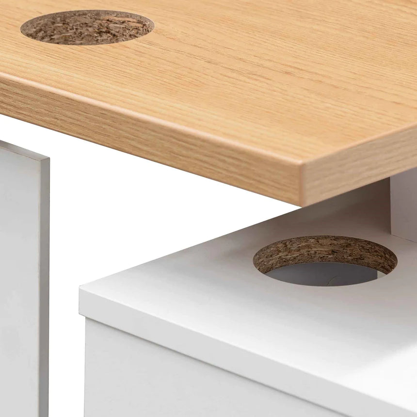 Ultimate Left Return Office Desk 160cms - Natural & White