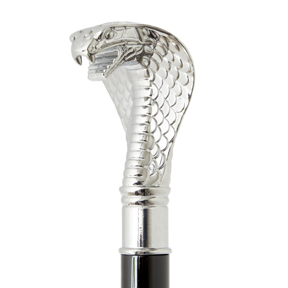 Umbrella With Nickel Cobra Head Handle