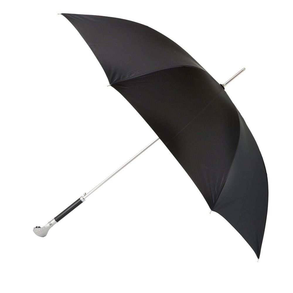 Umbrella With Nickel Cobra Head Handle