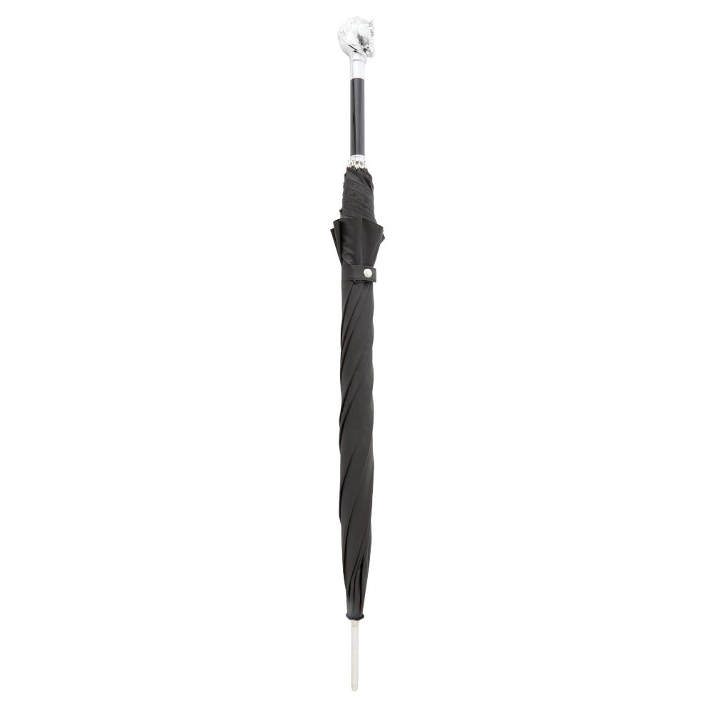 Umbrella With Nickel Horse Head Handle
