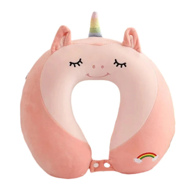 Unicorn Cartoon Memory Cotton U-shaped Neck Pillow - 28 x 30cms