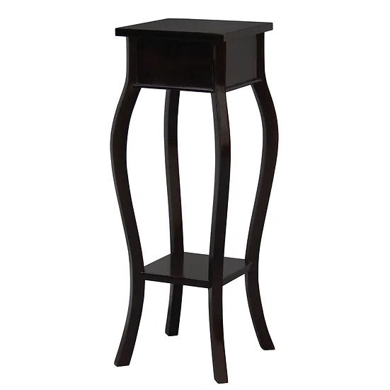 Unique Style 1 Drawer Cabriol Leg Plant Stand - Dark Brown
