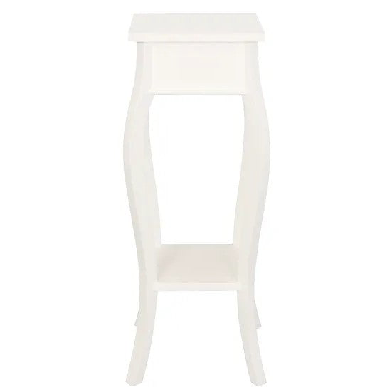 Unique Style 1 Drawer Cabriol Leg Plant Stand - White