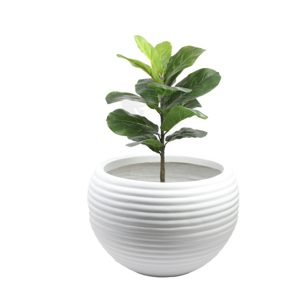 Unique White Polyresin Cover Pot