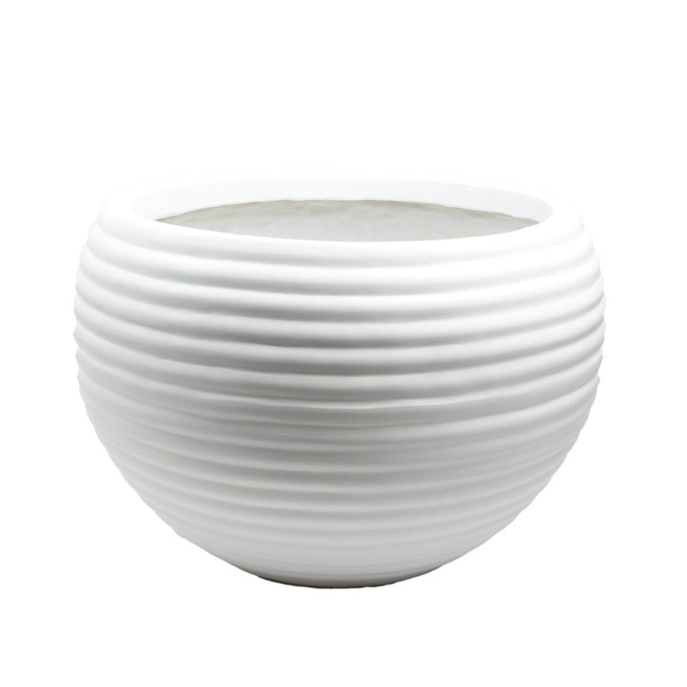 Unique White Polyresin Cover Pot