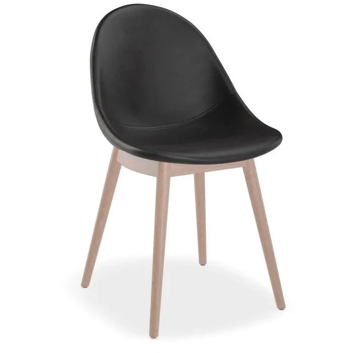 Urban Timber Vintage Black Seat Wooden Base Dining Chair