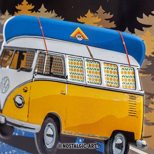 VW Bulli - Let's Get Away Night - Small Sign Board 15 x 20cm