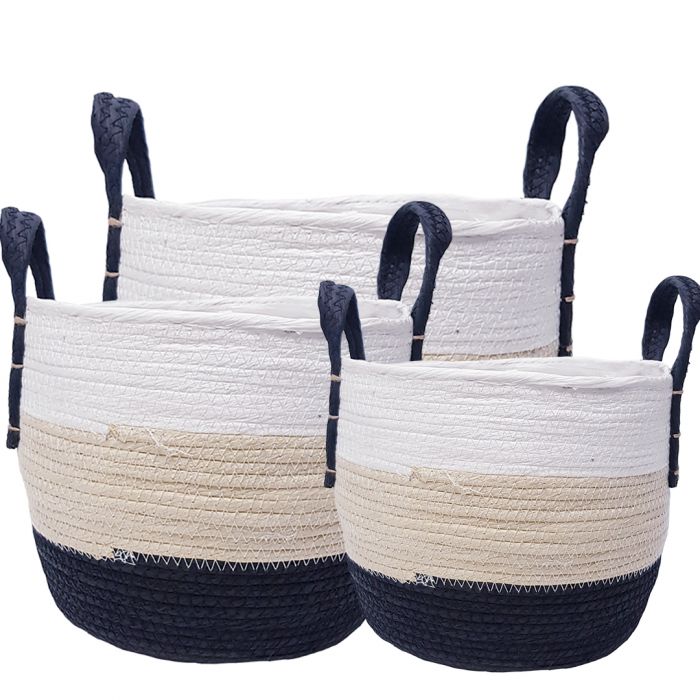 Venus Tri-Color Round Storage Basket -Set of 3