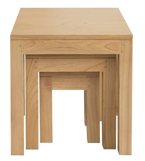 Versatile 3-Piece Mindi Wood Nested Table Set - Natural