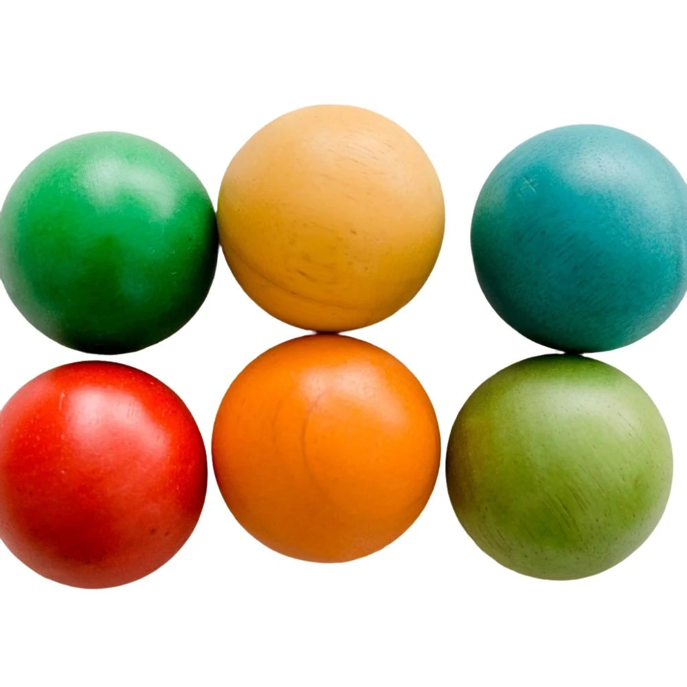 Versatile Six Wooden Balls - 4.8cms