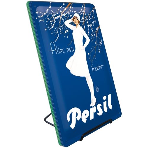 Vintage-Inspired Metal Tin Sign Table Holder