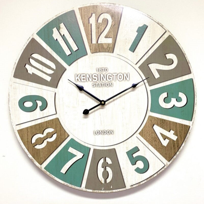Vintage-Inspired Timber Wall Clock 60cms