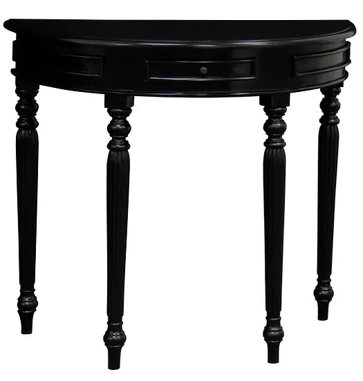 Vintage Appeal Turn Leg Half Round Sofa Table - Black