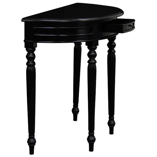 Vintage Appeal Turn Leg Half Round Sofa Table - Black