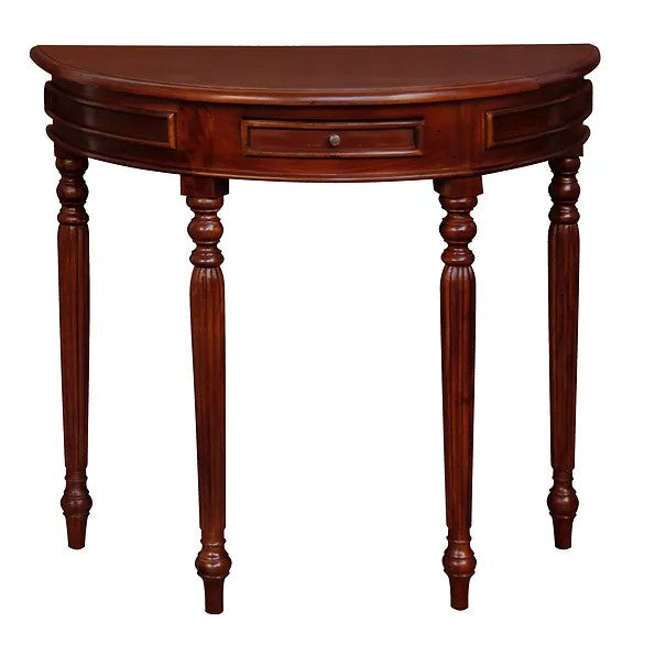 Vintage Appeal Turn Leg Half Round Sofa Table - Brown