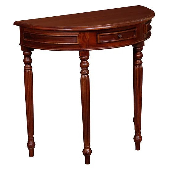 Vintage Appeal Turn Leg Half Round Sofa Table - Brown
