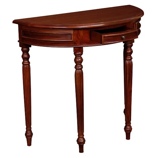 Vintage Appeal Turn Leg Half Round Sofa Table - Brown