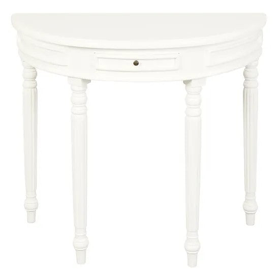 Vintage Appeal Turn Leg Half Round Sofa Table - White