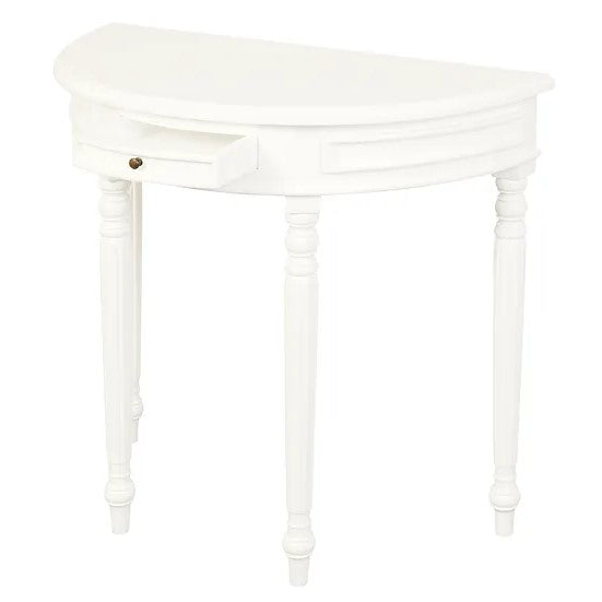 Vintage Appeal Turn Leg Half Round Sofa Table - White