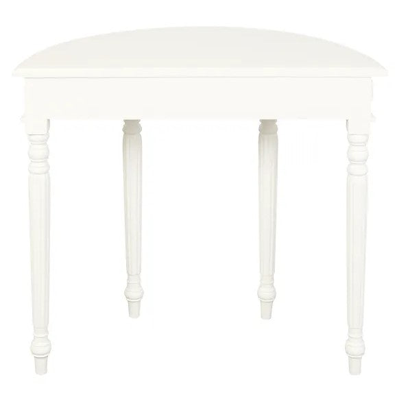 Vintage Appeal Turn Leg Half Round Sofa Table - White
