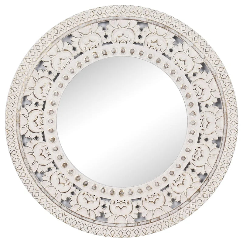 Vintage Carved Bold-Frame Wall Mirror 80cms