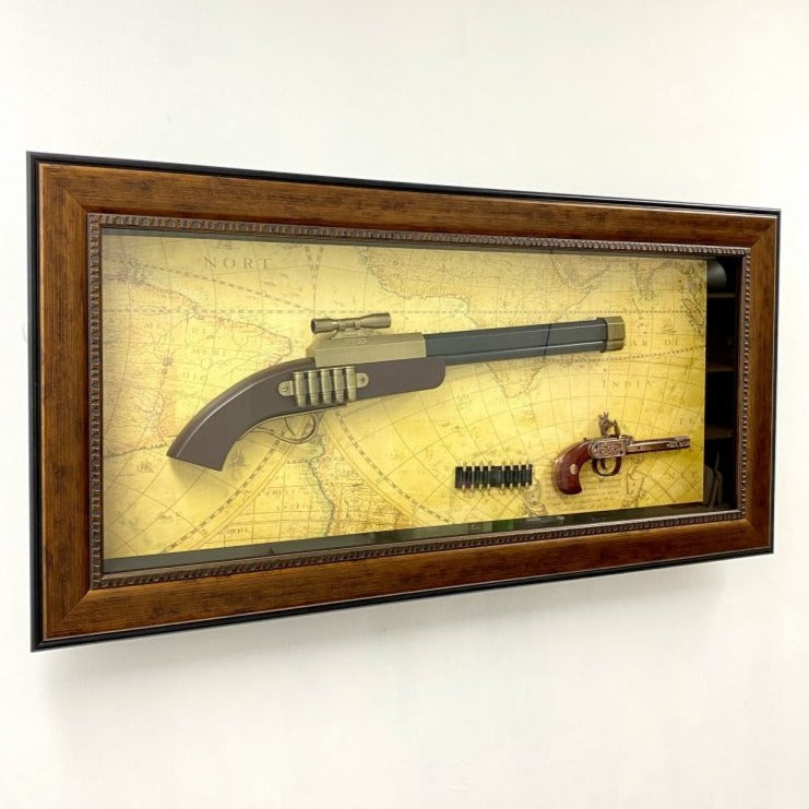 Vintage Charm Antique 2 Plastic Guns Timber Frame