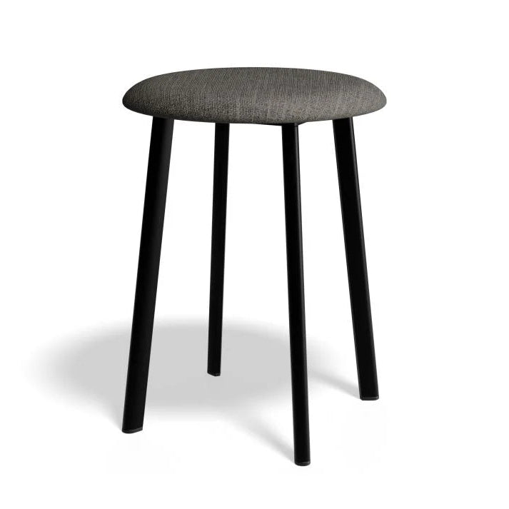 Vintage Fabric Seat Low Stool - Grey - 46cms