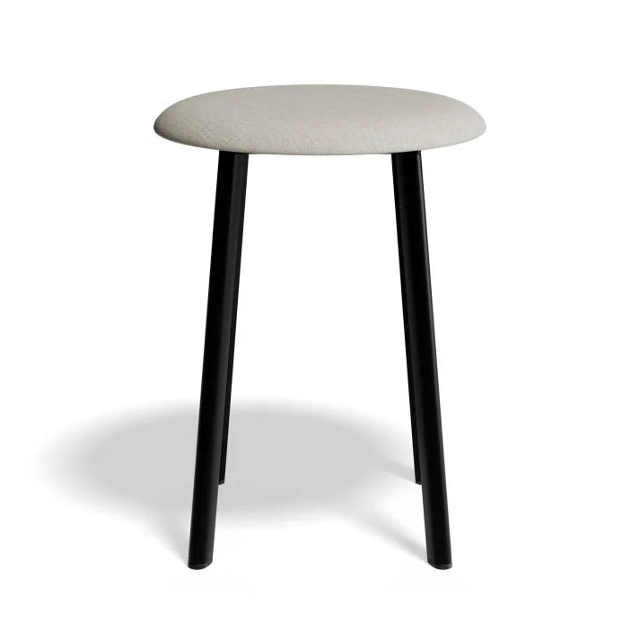 Vintage Fabric Seat Low Stool - Light Grey - 46cms